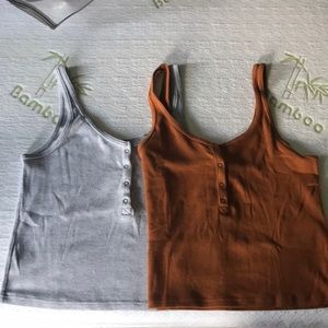 Abercrombie and Fitch Ribbed Button Tank